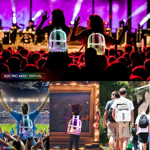 Miniatura 7 de yisibo Tira de luces LED transparente 16 colores RGB con 4 modos intermitentes mochila impermeable de poliuretano termoplástico transparente