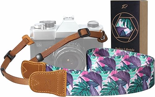 Miniatura 159 de Padwa Lifestyle Correa de cámara a rayas, de 1.5 pulgadas, suave tejido de cuerda de algodón, correa de hombro para fotógrafos y todas las cámaras