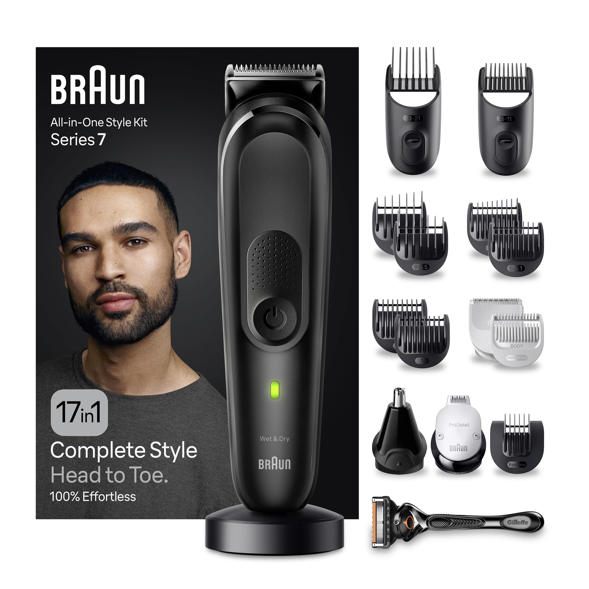 Braun MGK 7490 17 in 1 Style Kit 7 Beard, Body, Hair Multi Grooming Kit