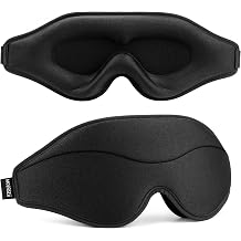 3D Sleep Mask - Total Blackout Sleeping Mask, Super Lightweight & Silky Soft Eye Mask for Sleeping, Fully Adjustable Fit for Home, Office, Traveling, Meditation, Yoga, Black