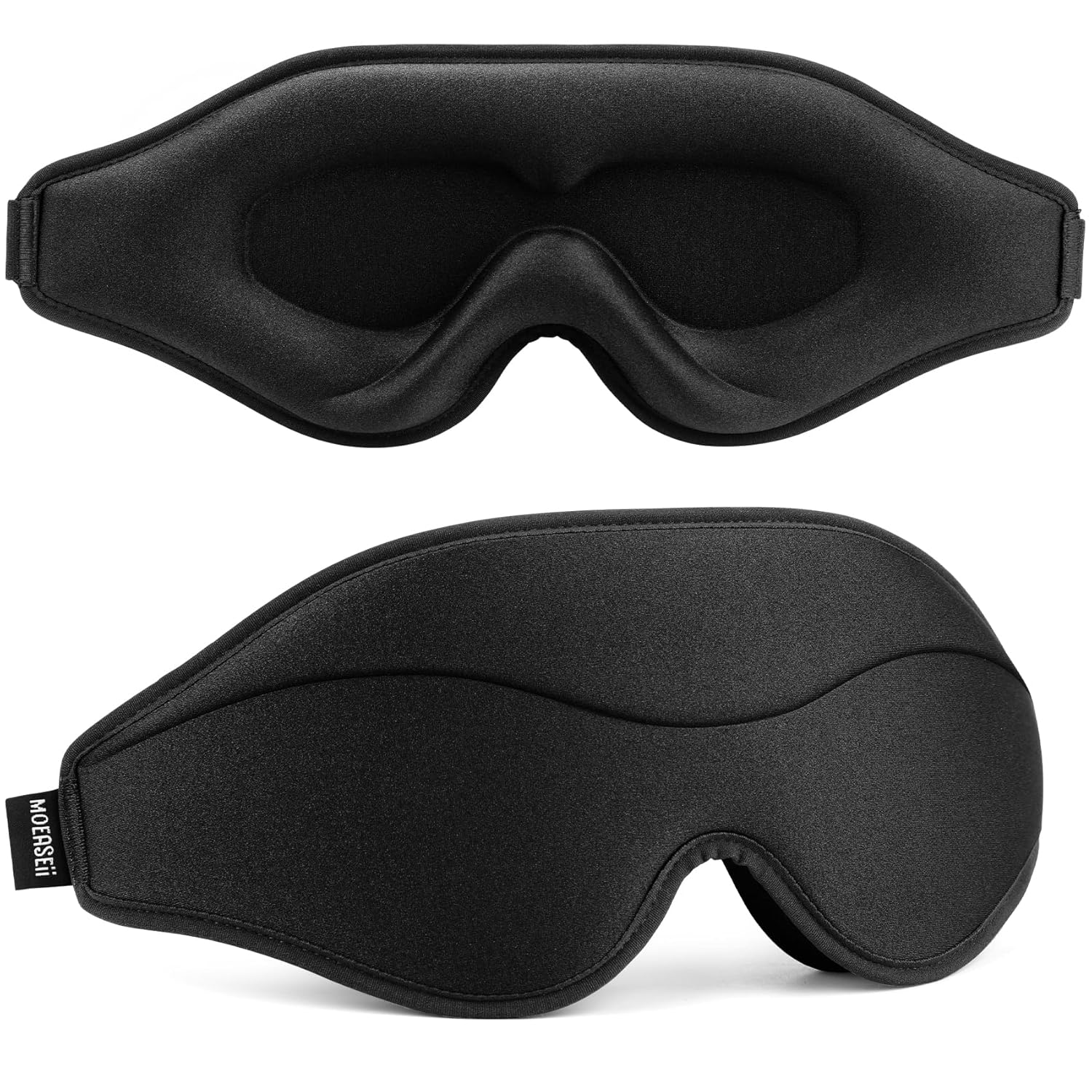 MOEASEii Sleep Mask - Total Blackout 3D Sleeping Mask Super Lightweight Silky Soft Eye Mask for Sleeping Fully