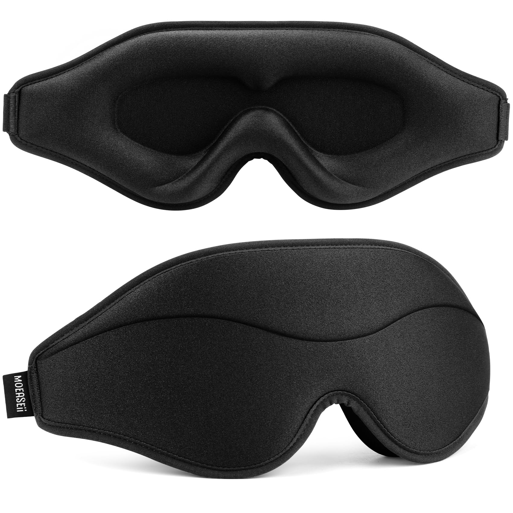 MOEASEii Sleep Mask - Total Blackout 3D Sleeping Mask Super Lightweight Silky Soft Eye Mask for Sleeping Fully