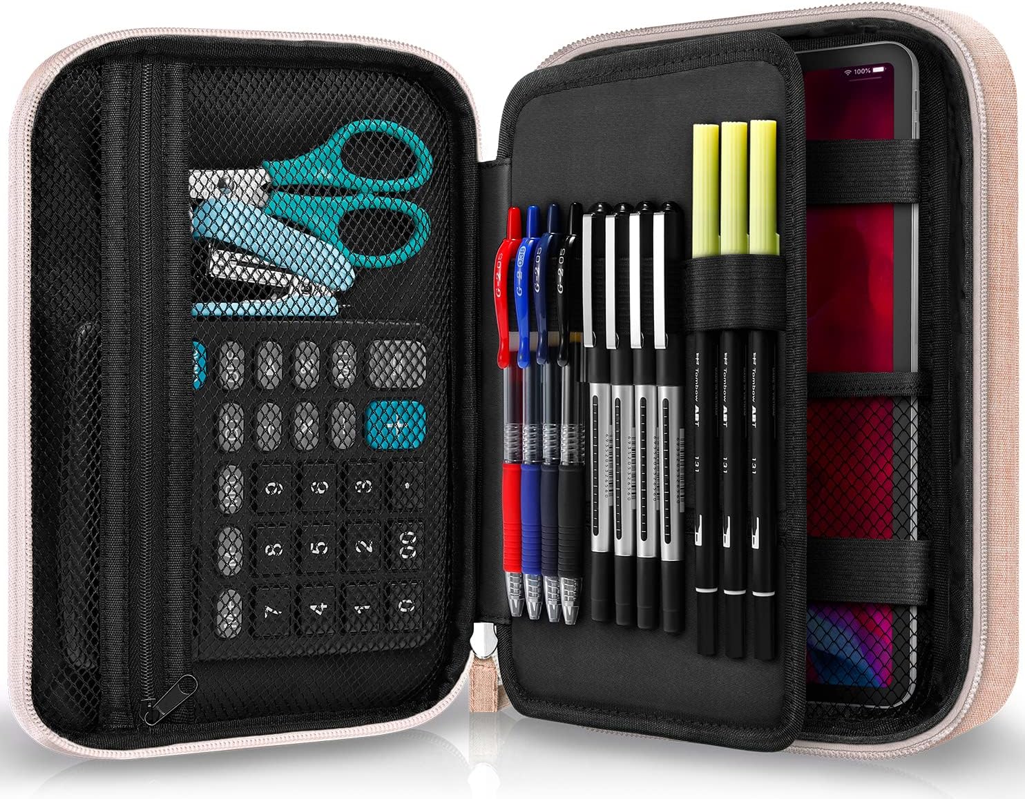 ZannakiZannaki Big Capacity Storage Pouch Marker Pen Pencil Case Simple Stationery Bag Box Art Tool & Sketch Storage Boxes for Bullet Journal Middle High School Office College Student Girl Women Adult Teen