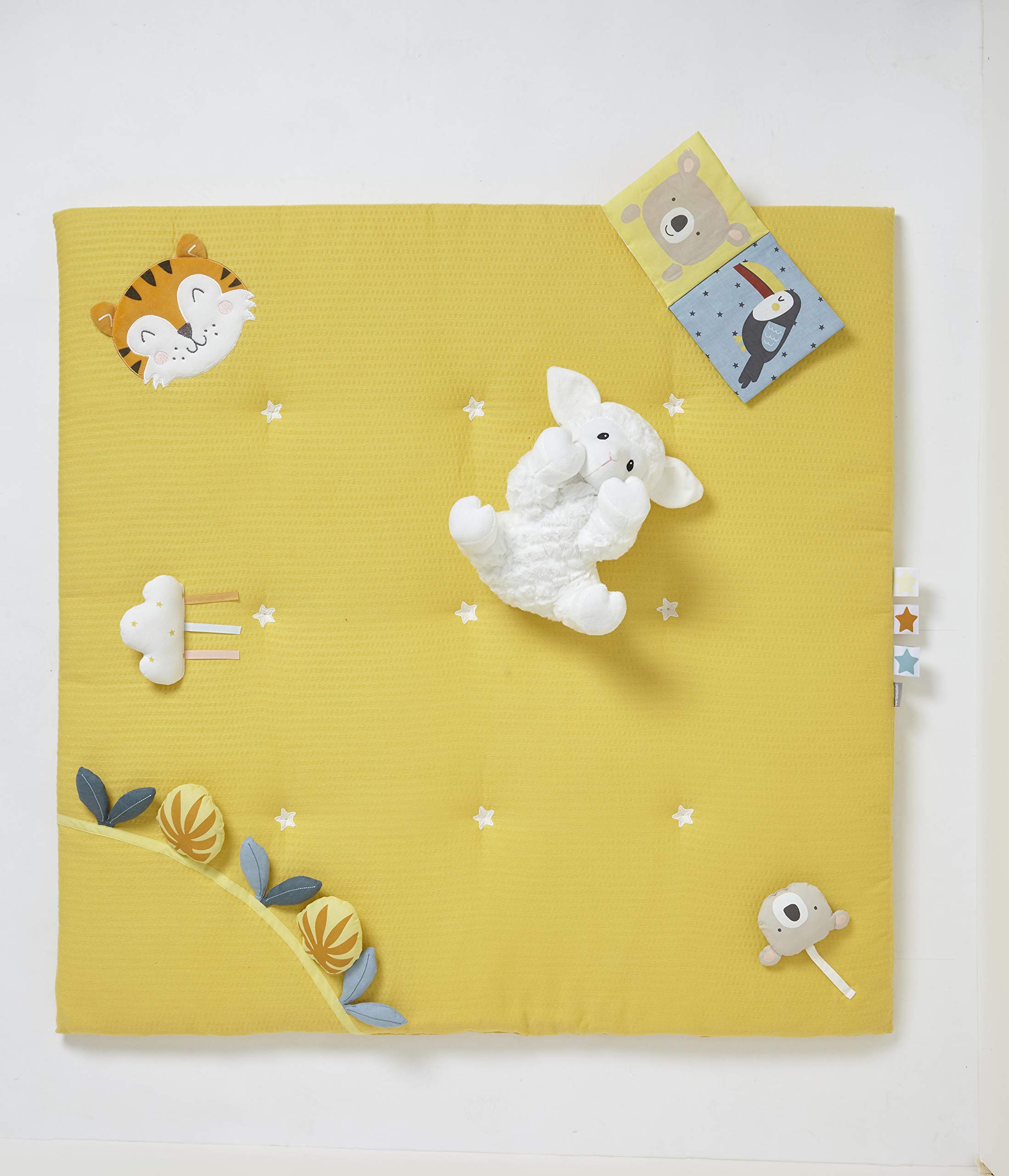 Vertbaudet Baby Activity-Decke TROPIK ohne Spielbogen senfgelb ONE Size