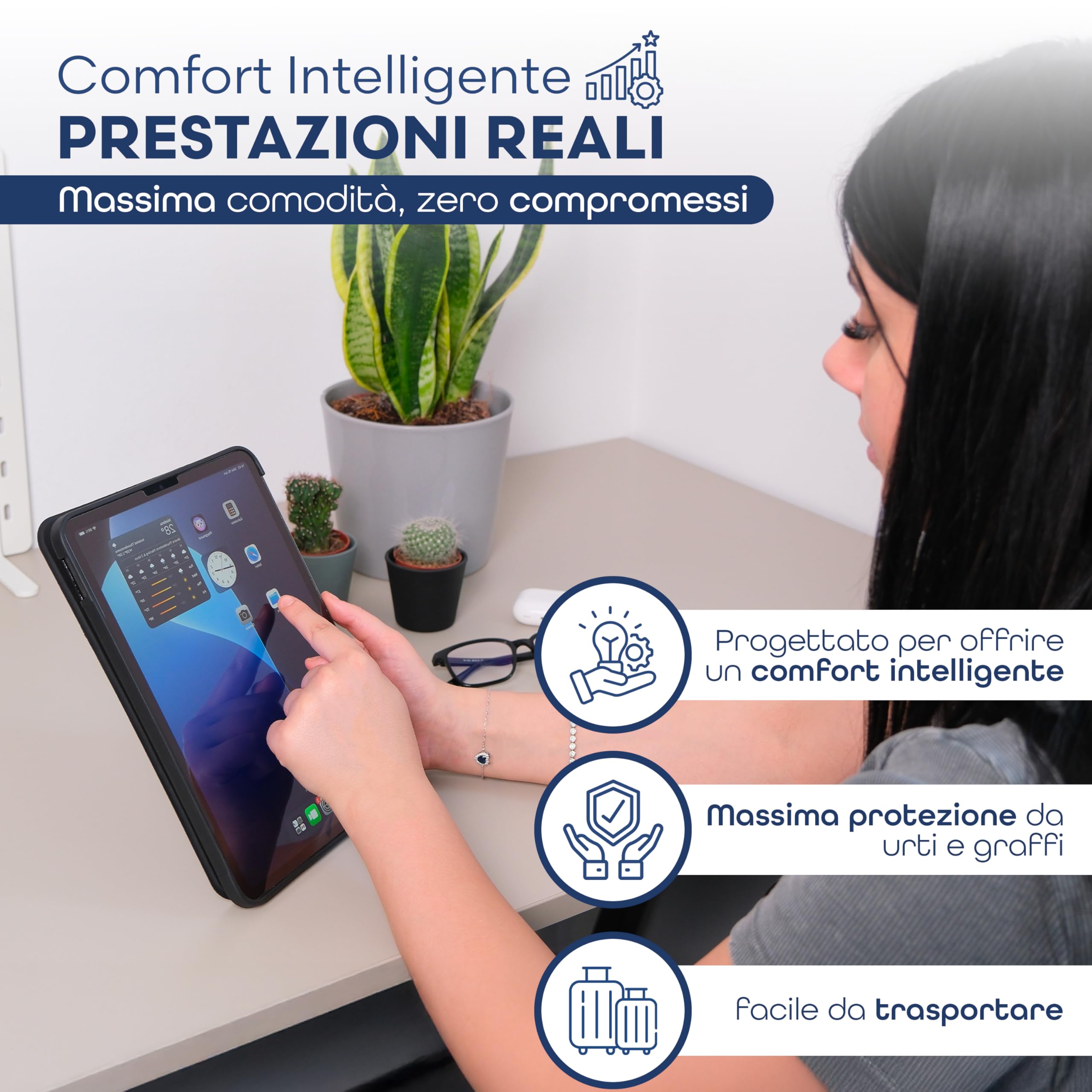 Cover Compatibile con Ipad 10 Generazione - Custodia Rigida Antigraffio con Supporto Stand e Protezione Anti-Impronta