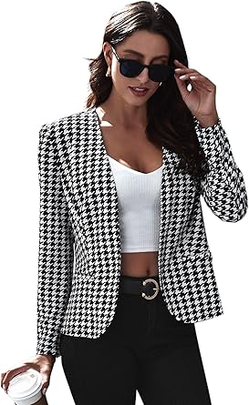 Houndstooth blazer womens Clearance