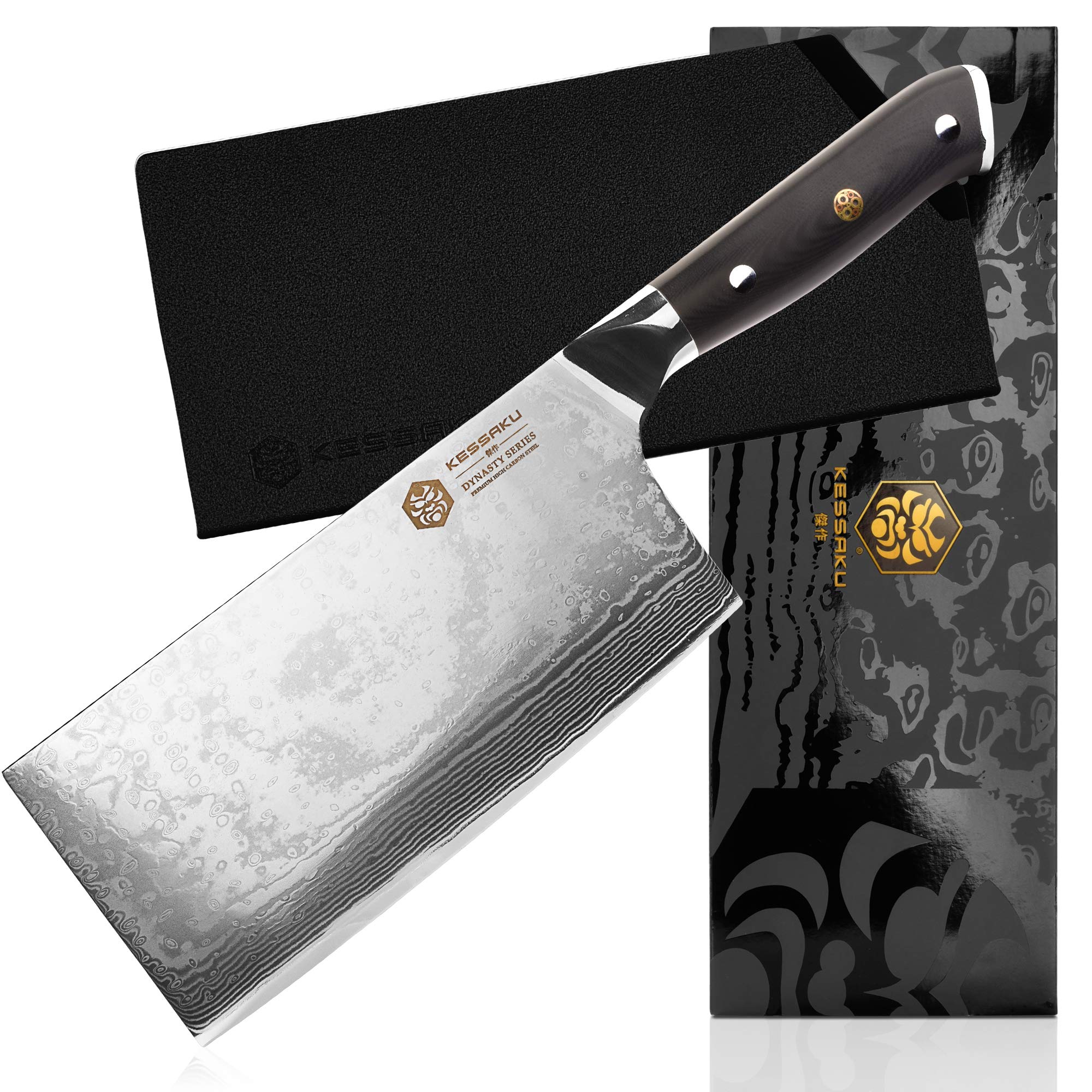 Buy KESSAKU Meat Cleaver Butcher 7 inch Damascus Dynasty Series