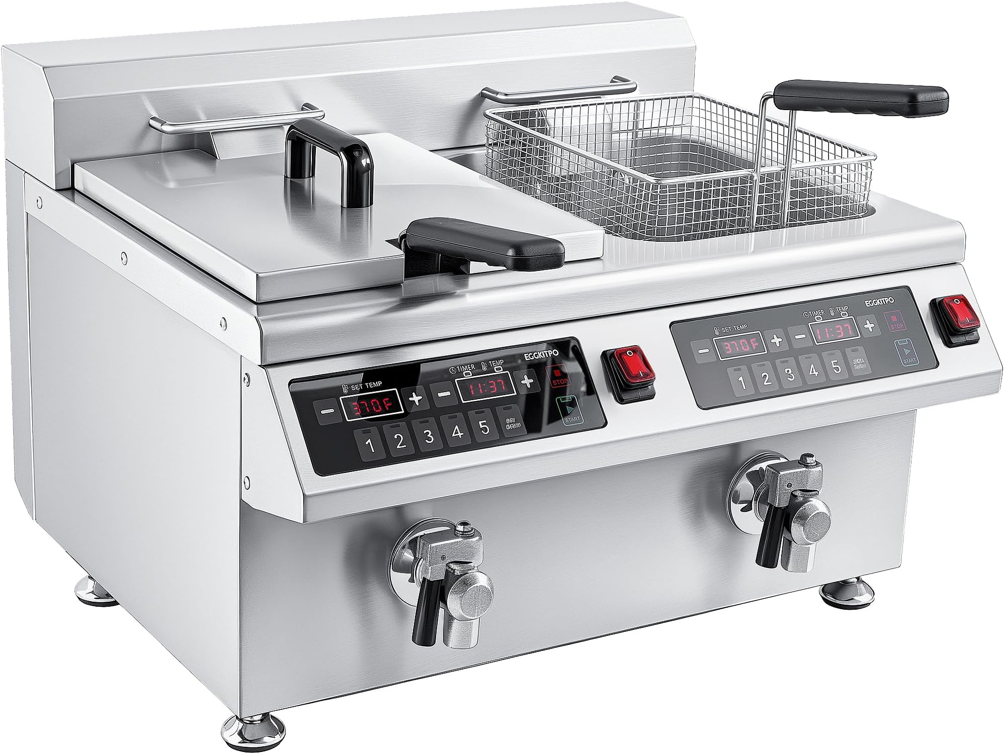 Electric Fryer with Timer and Oil Drain