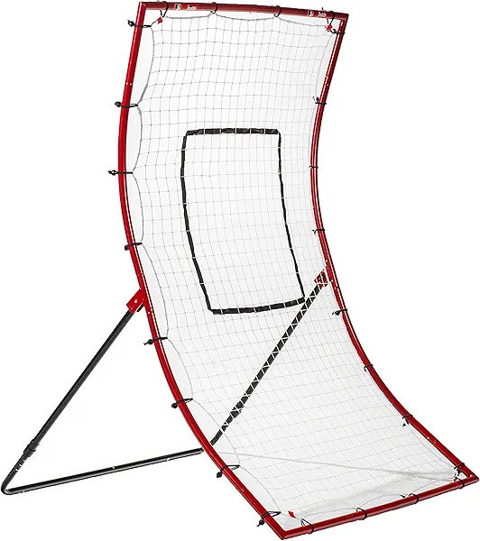 Franklin Sports Baseball Rebounder Net - Baseball + Softball Pitchback Net + Pitching Target - All Angle Bounce Back Net - Return Fielding Trainer - 48",Red