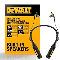 DEWALT Cuffie Bluetooth Neckband 2-in-1 Heavy Duty, Auricolari Wireless con Altoparlanti Integrati