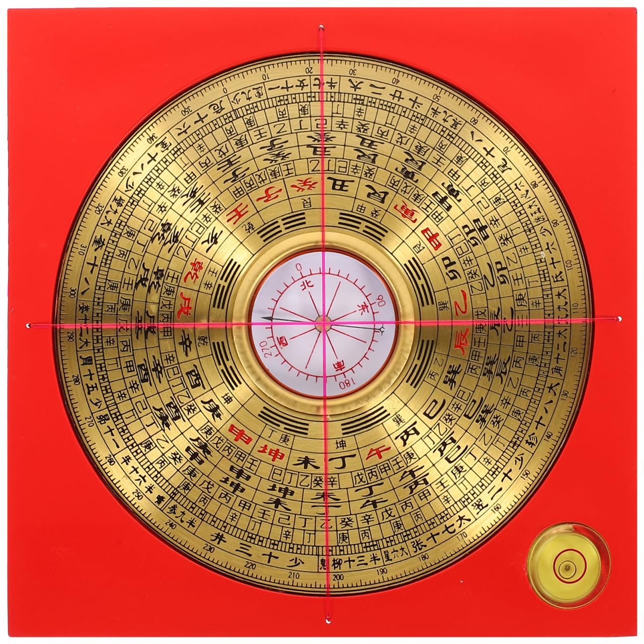 ARTIBETTER 1Set Ancient Copper Compass Multi-use Luo Pan Decorative Chinese Compass with Bagua Plate Vintage Copper Craft for Outdoor and Home and Eye-catching Design