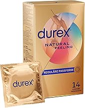 Durex Natural Feeling Kondome – Latexfreie Kondome aus Real-Feel-Material & mit anatomischer Easy-On-Form – 14er Pack (1 x 14 Stück)