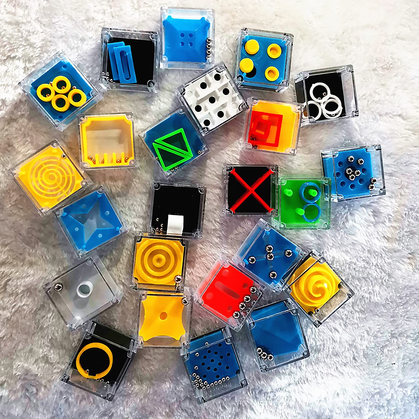 Gontence 28 pezzi giochi di pazienza per bambini con 28 sacchetti viola – gioco di aglio