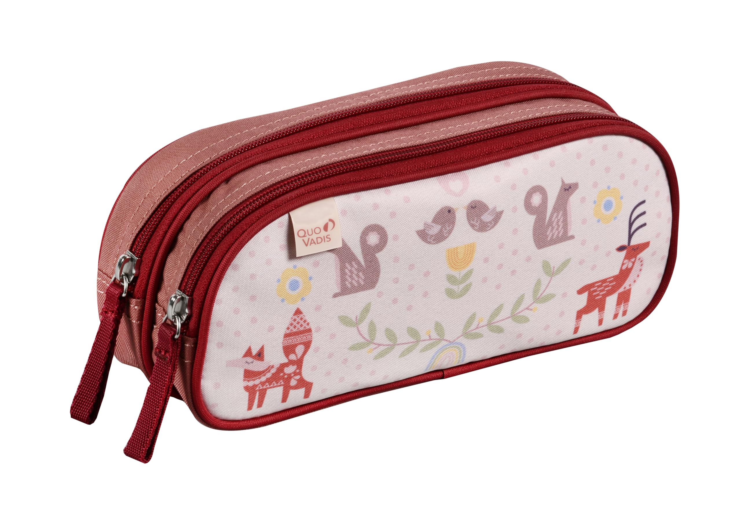 QUO VADIS - Pencil case - Rectangular - Animascot - Multicoloured - Canvas (Polyester) - 2 Compartment(s) - Scandinavian Design