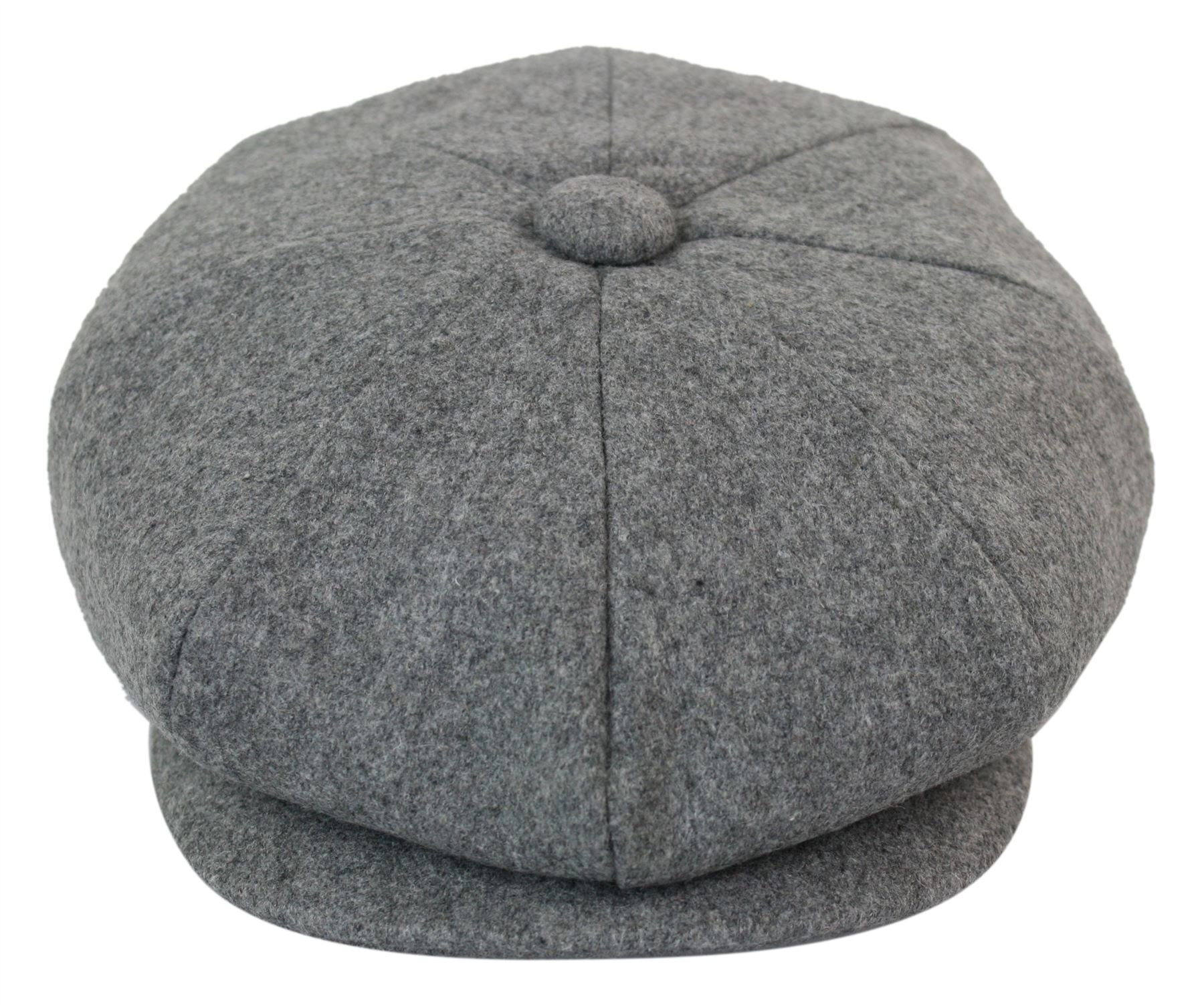TruClothing Mens Tweed Newsboy Cap Baker Boy Flat Grandad Hat 8 Panel Plain Grey XXL