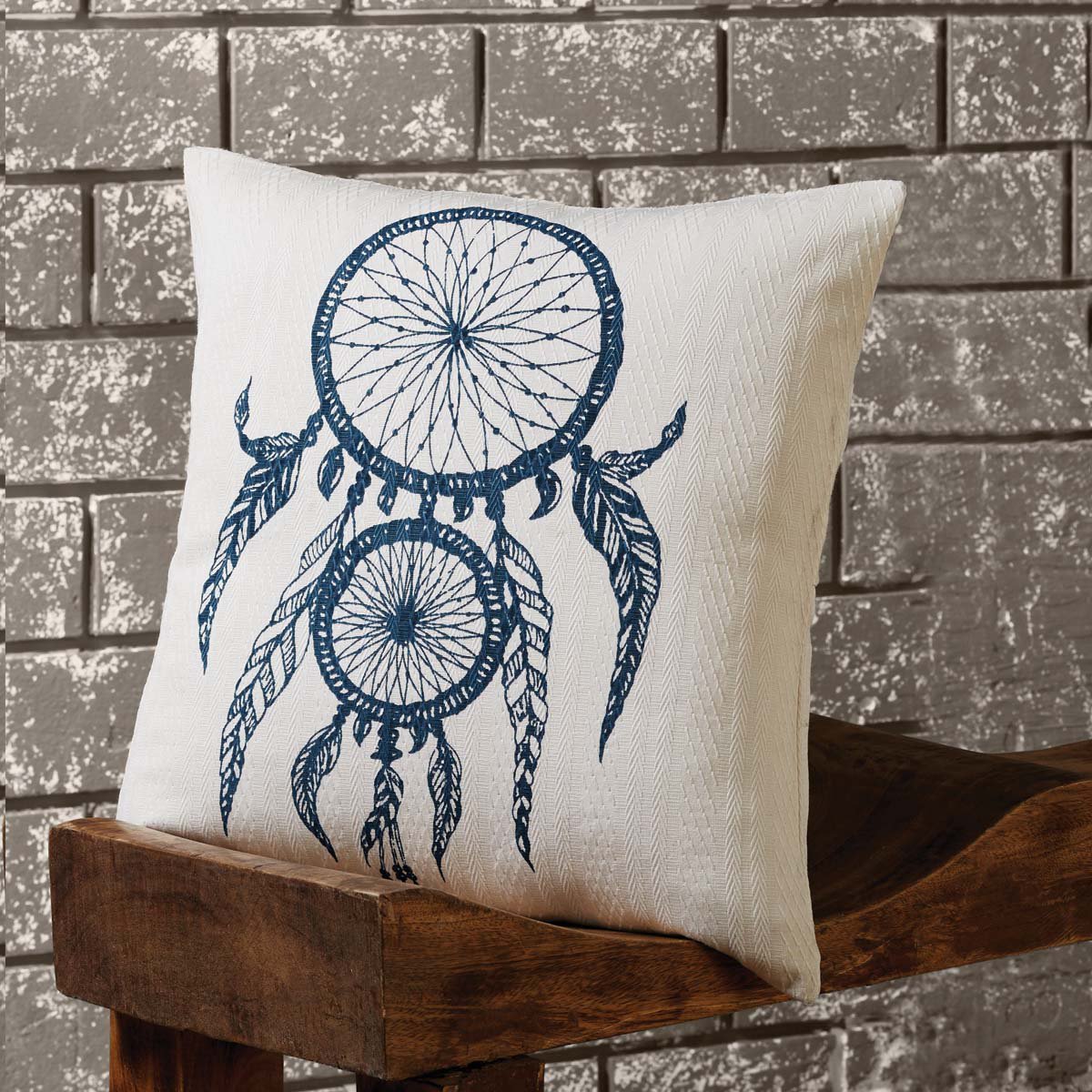 VHC Brands Rustic & Lodge Pillows & Throws-Dreamcatcher White 18