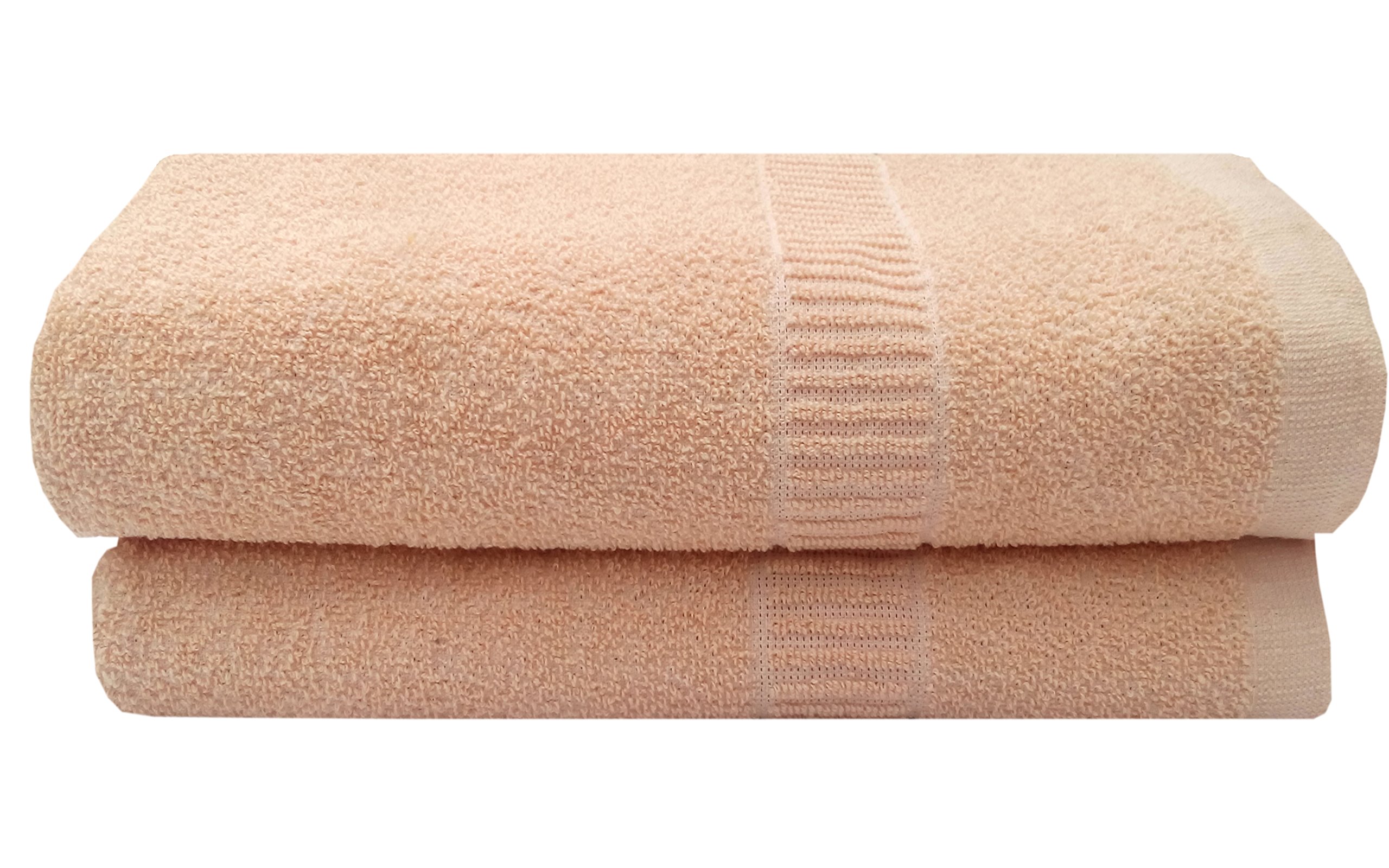 Set of 2 Light Brown(BADAMI) Towel 500 GSM Made with 100% Cotton Ring Spun Extra Soft Cotton with Quick Dry and Double Stitch line for Extra Long Durability