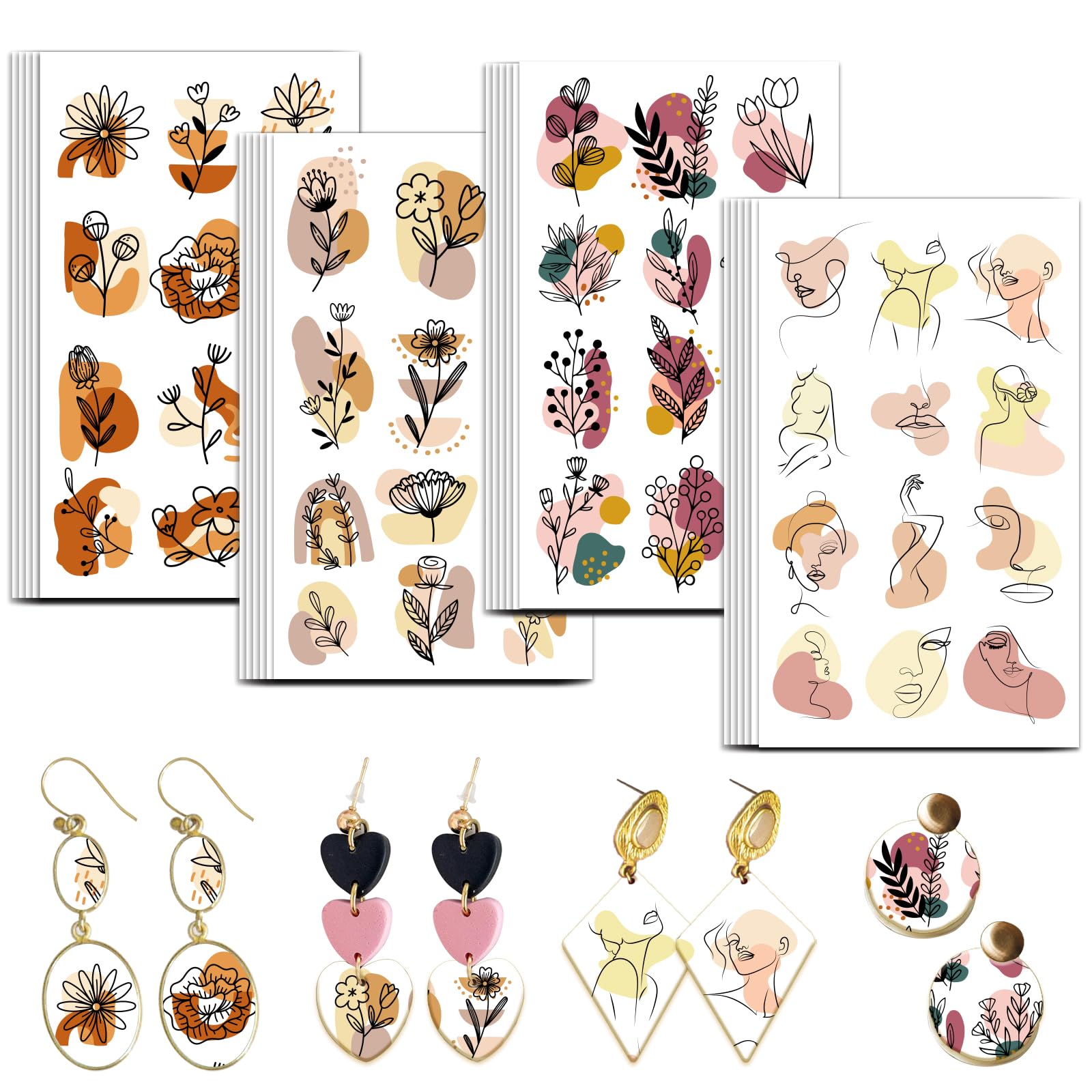 OLYCRAFT Totenkopf Transferpapier - 24 Stück Halloween DIY Set Für Schmuck