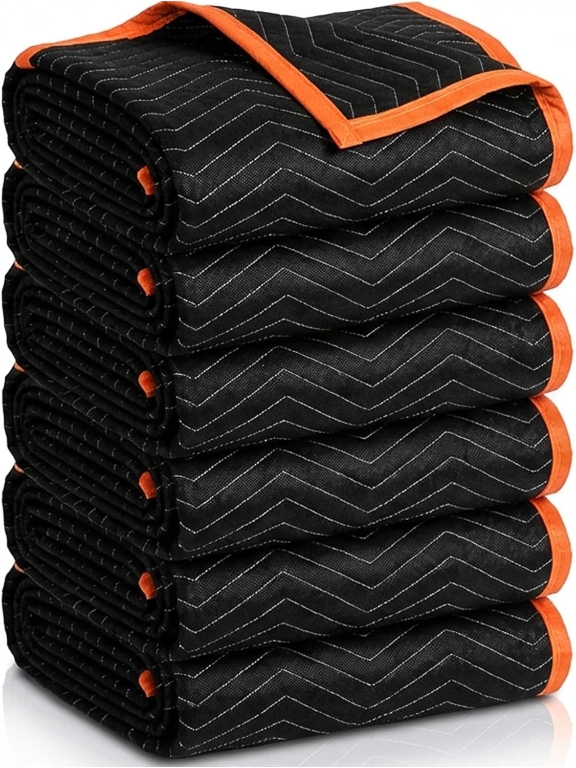 ZENY Padded Moving Blankets 6 Pack, Heavy Duty Packing Blankets Black, 72''x40'' Furniture Moving Pads for Shipping Packing Storage
