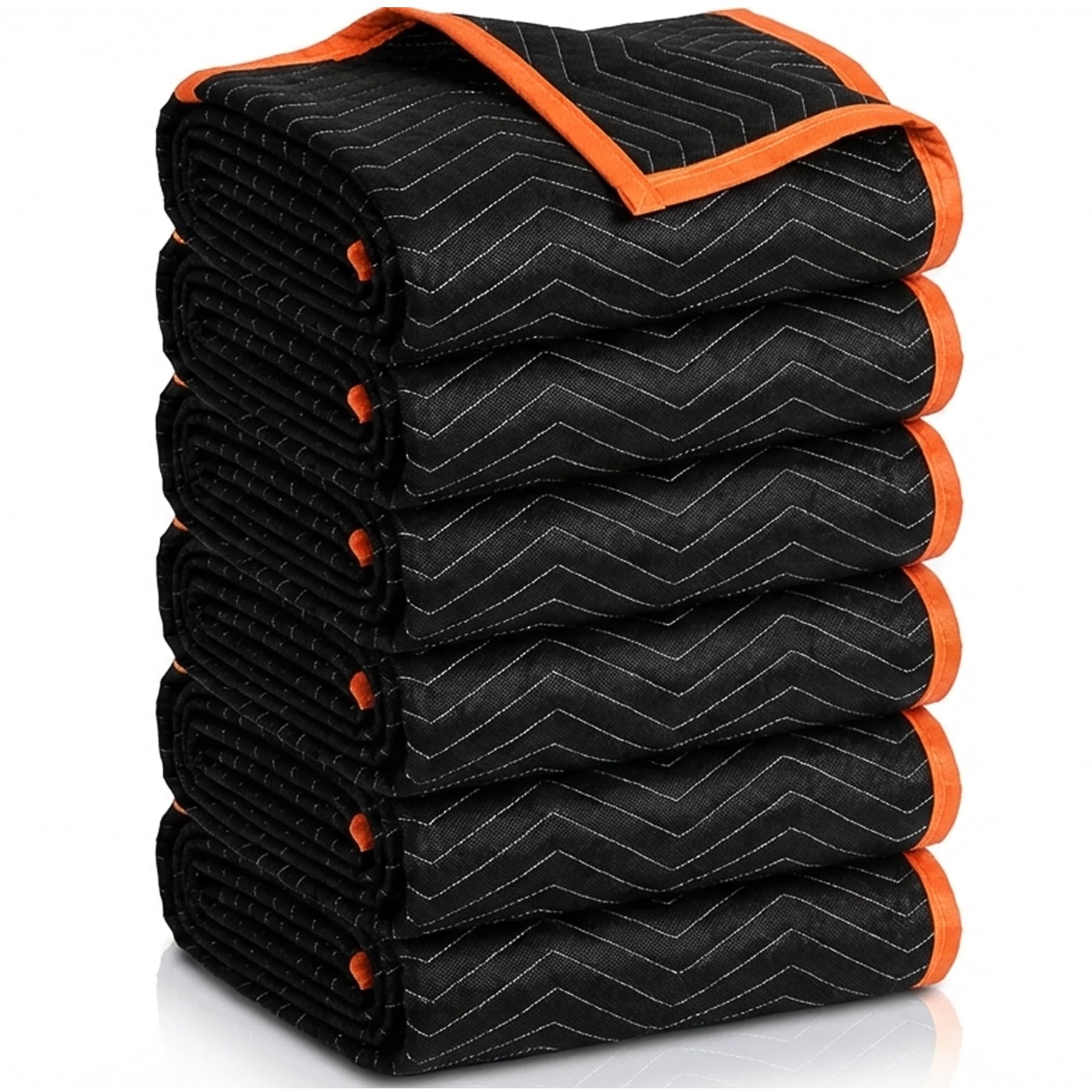 ZENY Padded Moving Blankets 6 Pack, Heavy Duty Packing Blankets Black, 72''x40'' Furniture Moving Pads for Shipping Packing Storage