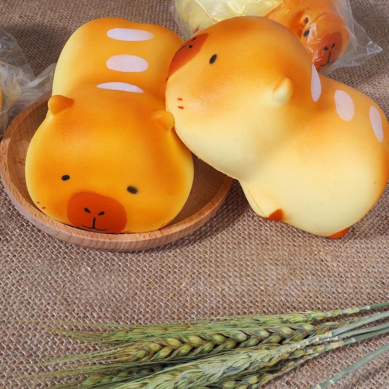 Cute Capybara Bread Squishy Toys - Slow Rising Squishy Stress Relief Fidgets, Soft Anxiety Relief for Adults, Fun Desk Decor & Gift Idea (Dinner Roll Capybara)