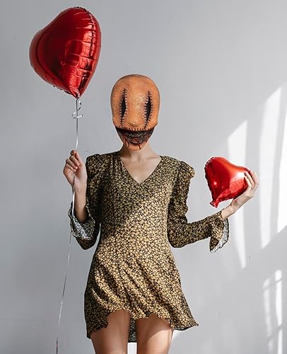 Miniatura 6 de Bulex Máscara de asesino en serie de cara sonriente, máscara de película de terror, accesorios de cosplay espeluznantes para Halloween, accesorios