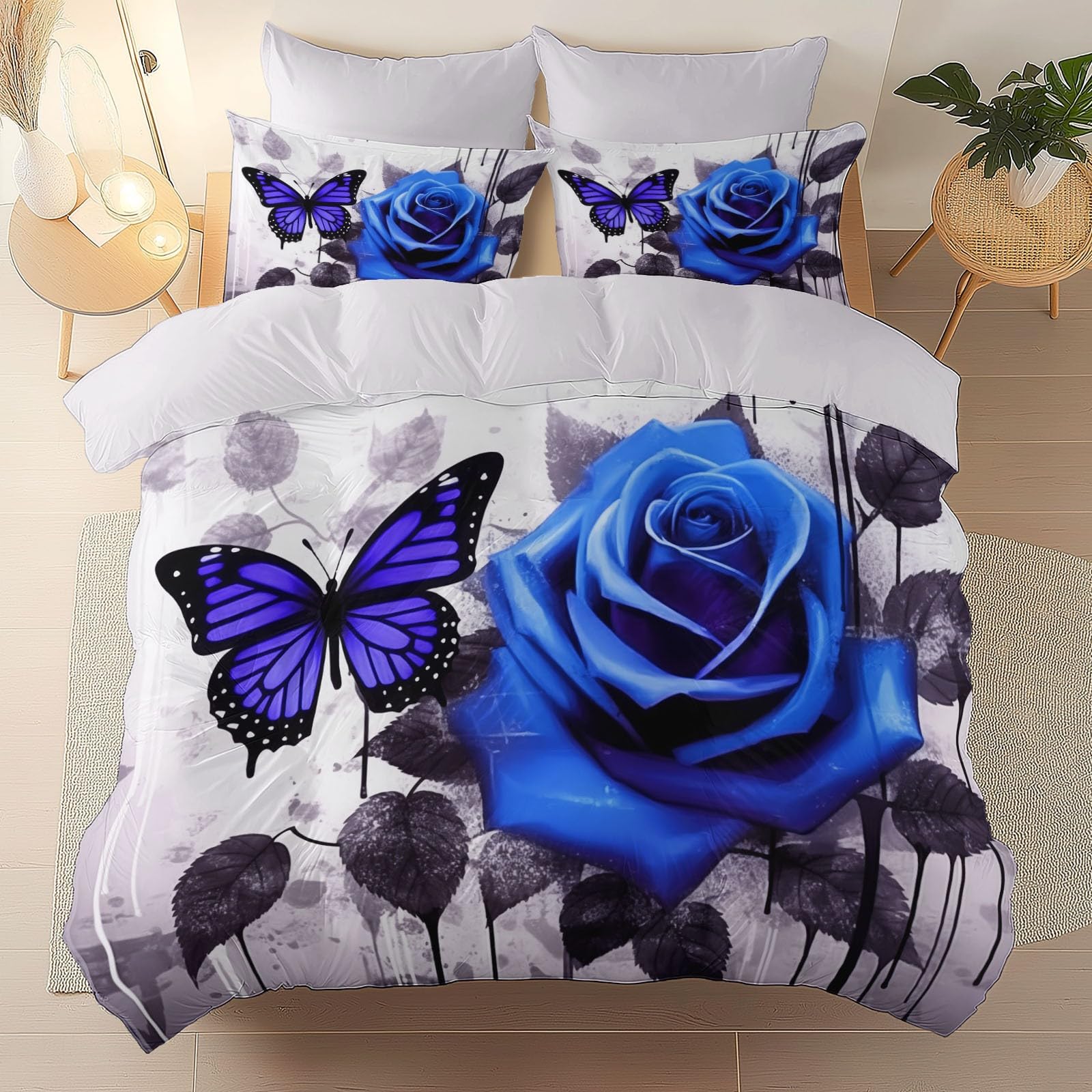 Housse de couette 240 x 260 cm parure de lit 3 pièces adulte taie oreiller 63x63 simplicité