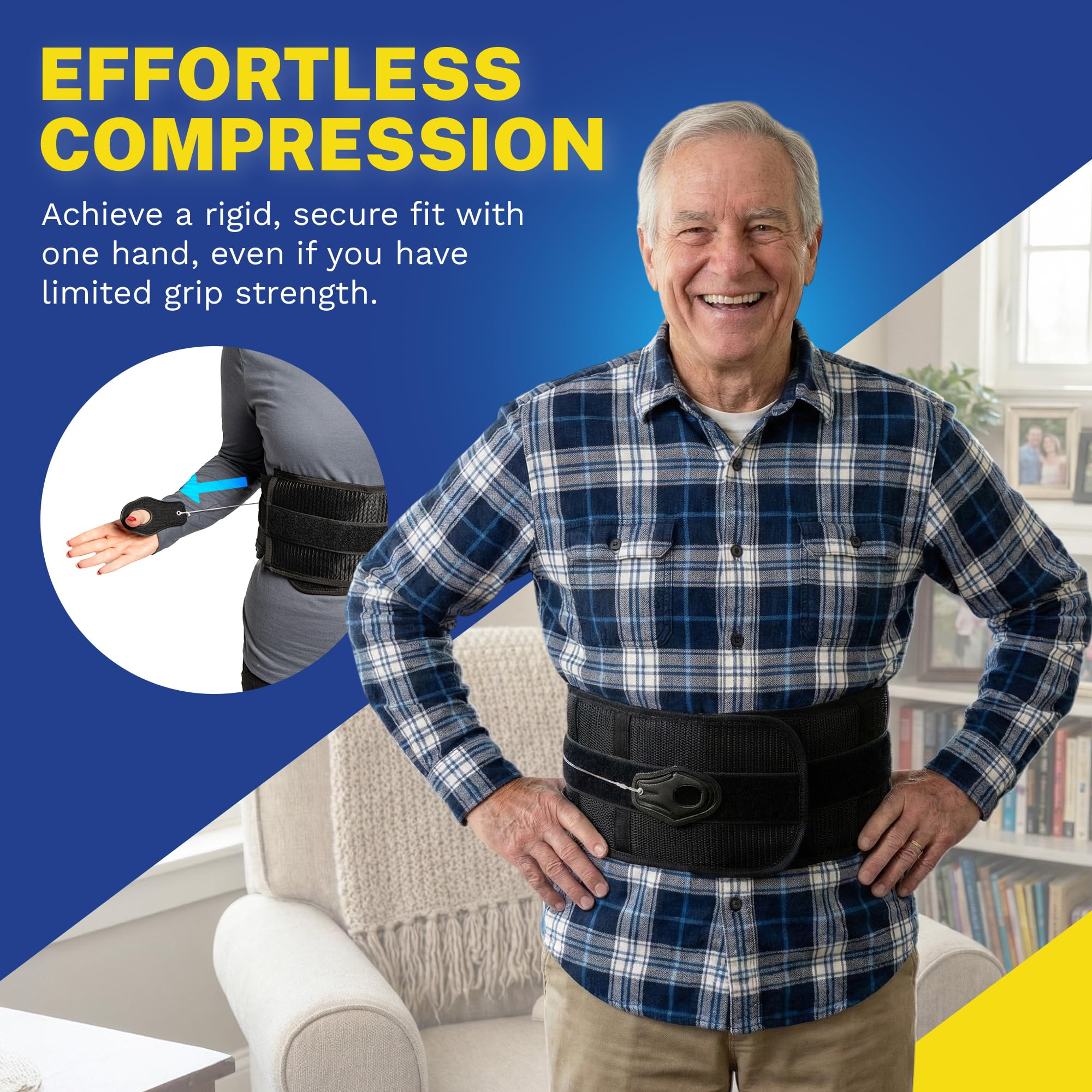 Brace Direct Soporte de espalda LSO contorneado con soporte lumbar ajustable para dolor de espalda baja, hernia de disco, ciática, estenosis espinal y recuperación postquirúrgica (ajuste universal)