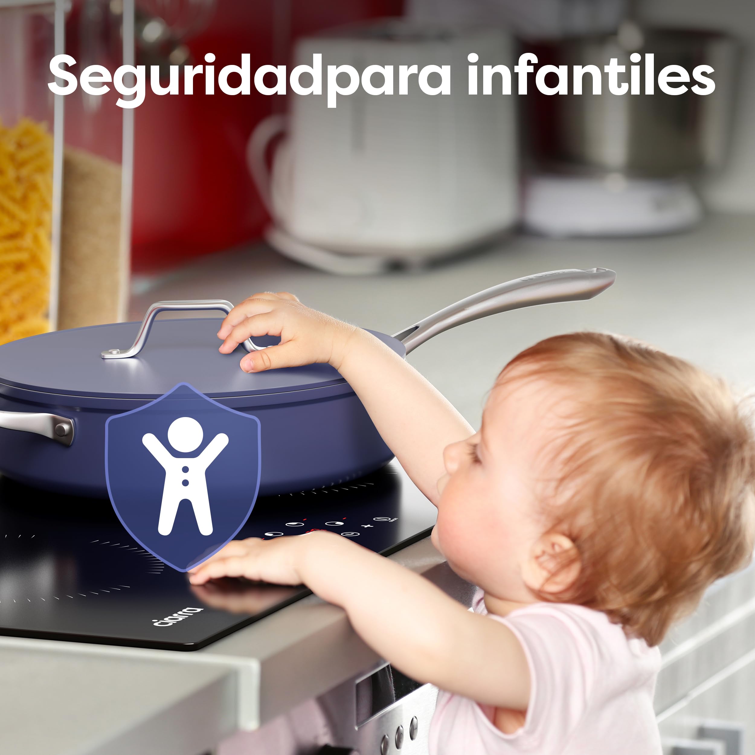 Ciarra Placa Vitroceramica Induccion 60 cm 4 Zonas CABBIH4-A | Limitador de Potencia 2,8/3,5/6kW, Bloqueo Infantil, Detector de Recipientes, Calor Residual, Apagado Automático