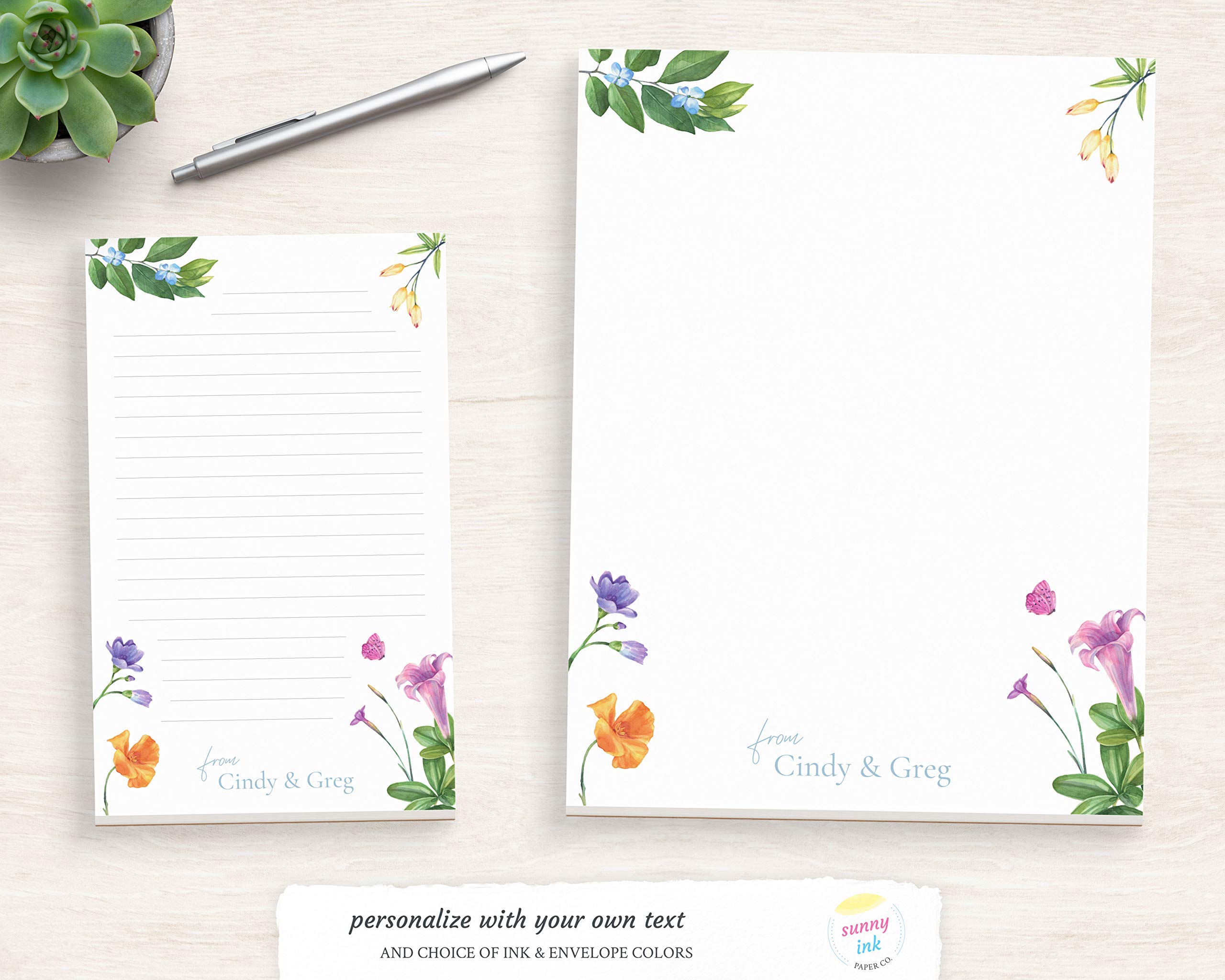 Colorful Summer Flower Art Personalized Notepad - Vibrant Notepad - Notepad For Her - Floral Notepad