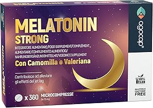 Mélatonine pour dormir avec Camomille et Valériane. Mélatonine forte, 1 mg avec 365 minicomprimés. Compléments pour dormir, Melatonine Pura, régule cycle Sommeil et réduit les symptômes du Jet Lag