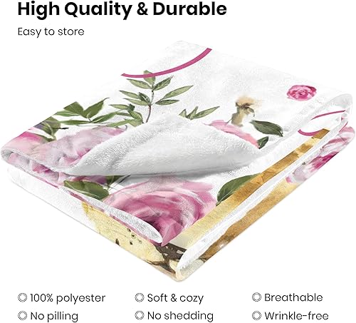 Miniatura 6 de J&SBGFT Manta personalizada para bebé niña, manta de bebé personalizada, manta para envolver con nombre de niña, mantas de recepción de león,