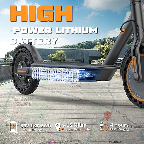 Vista 88 de VOLPAM Electric Scooter, 350W/500W Powerful Motor, 8.5"/10" Solid Tires, 19/22Mph, 28/23/21/16 Miles Max Range, Dual Braking