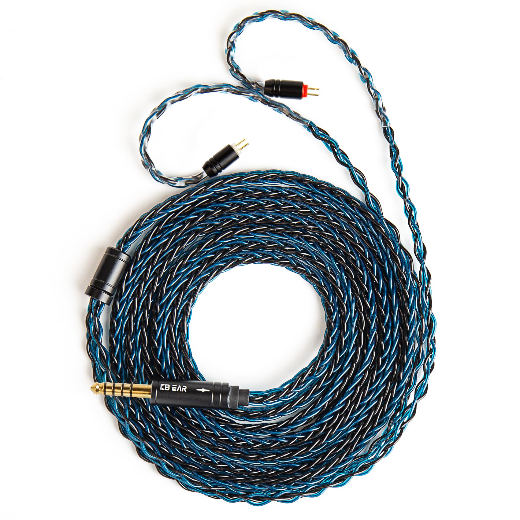 keephifi KBEAR ST12 Plus 2 Meters Blue Black IEM Cable 4.4MM 2PIN Type, 8-Strand 4N OFC Silver-Plated Upgraded Cable for KZ AS10/ZST/ES4/ES3/BA10, CCZ CRA/C10, TRN V80/V20-image-14