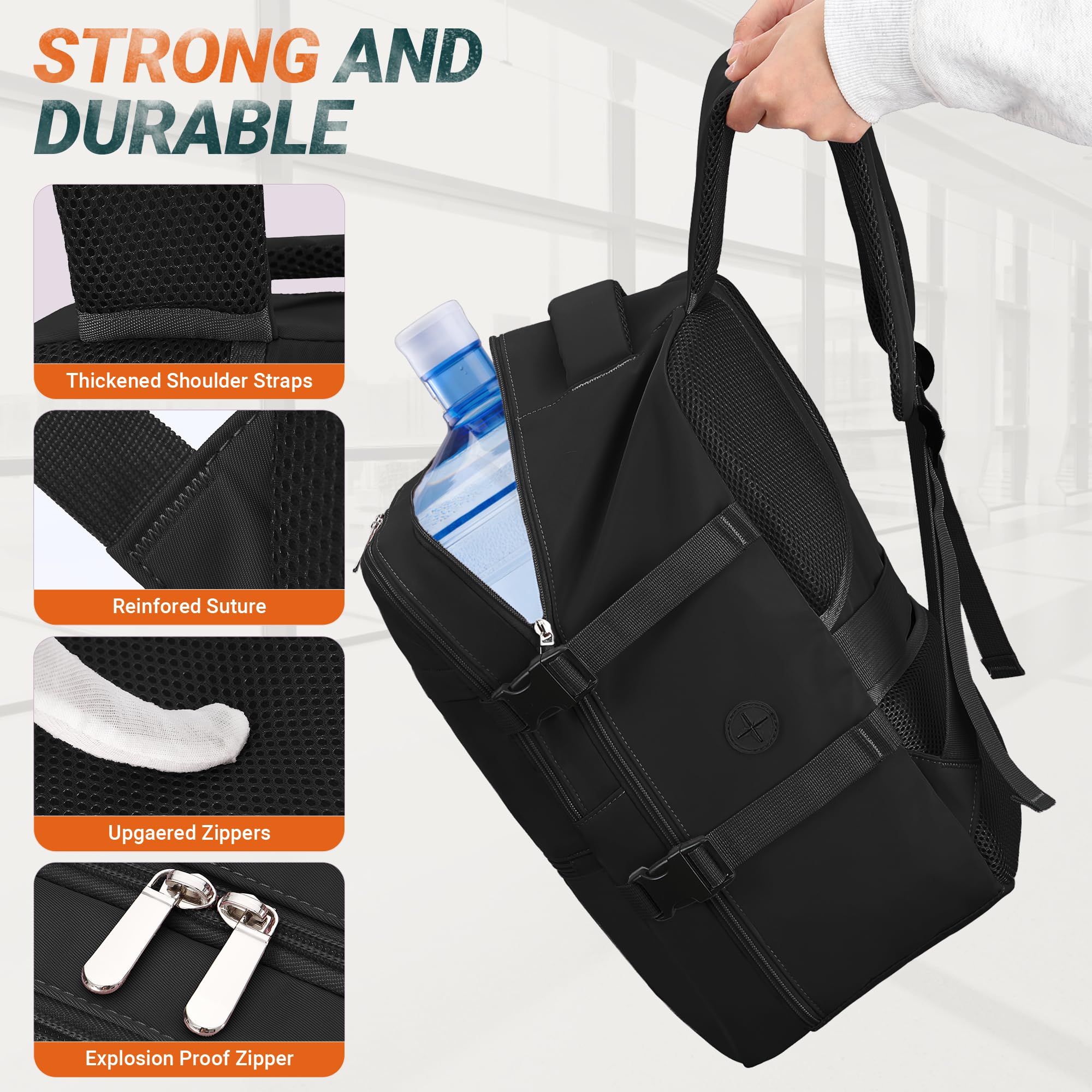xlodea Sac a Dos Bagage Cabine 45x36x20 pour Easyjet Sac de Voyage Cabine Avion Bagage à Main Sac à Dos Imperméable Sac de Sport Femme Homme