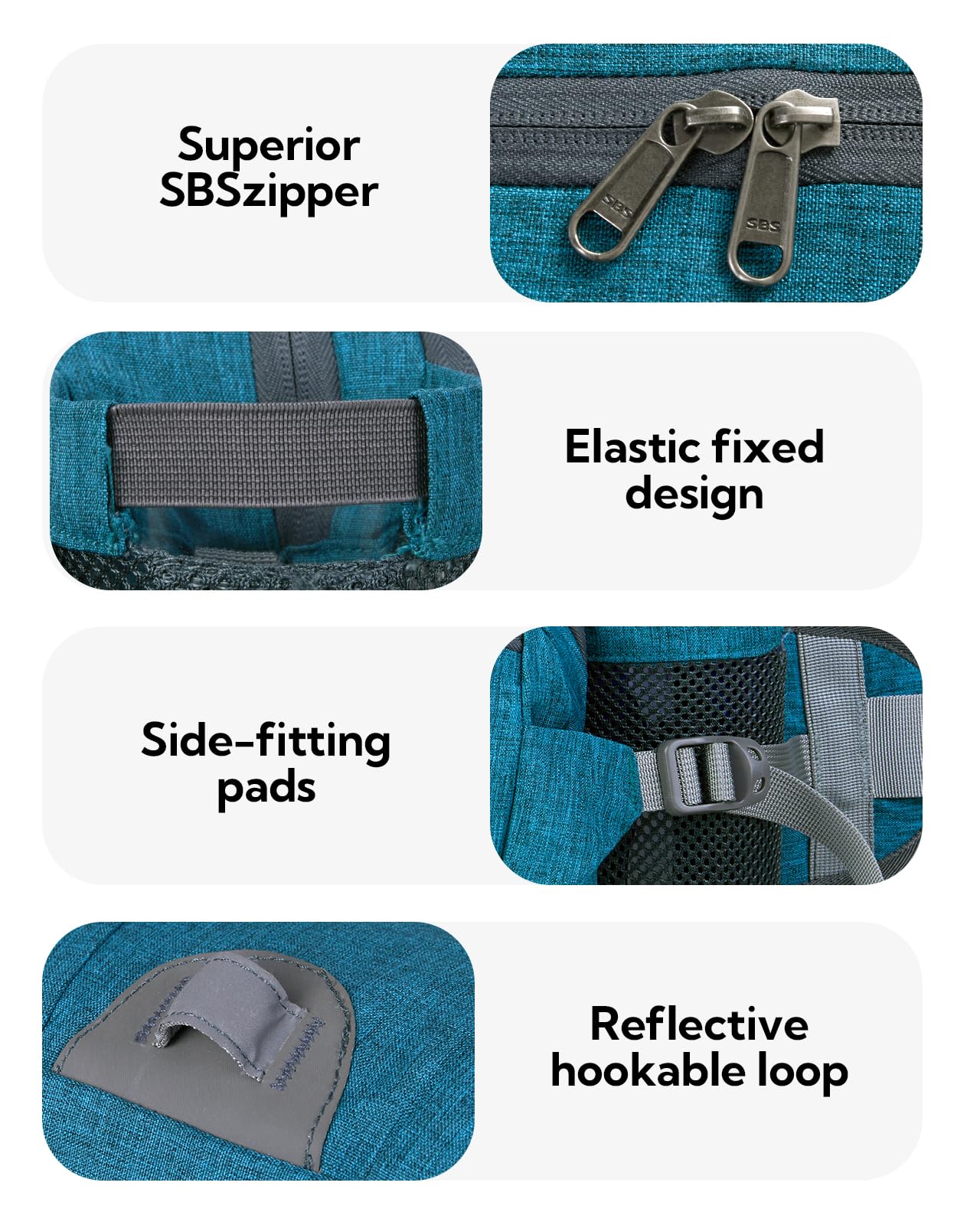Waterfly Hiking Waist Pack Bum Bag Waist Bag with Bottle Holder Running Bag for Camping Climbing Travel Cycling and Dog Walking (Teal Blue) - Image 4