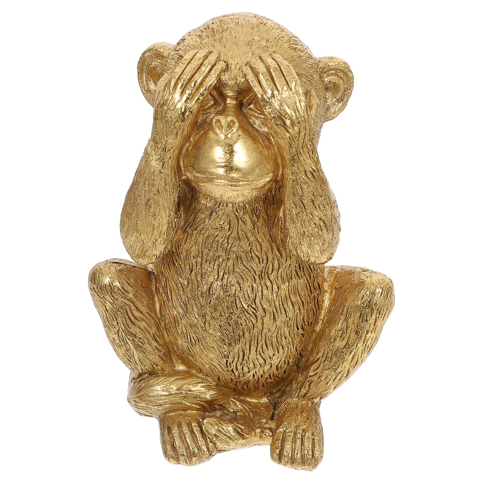 TEHAUX 3 Wise Monkeys Statue, See no Evil Monkeys Statue Three Not Gold Resin Figurines Shelves Decorative Items Men for Shelves Home Decor Accents