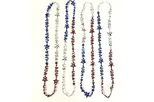 4th of July Independence Day Bead Necklaces: A Patriotic Celebration in Red, White, and Blue
