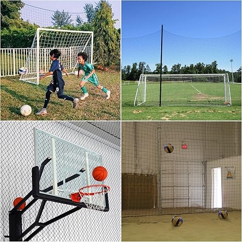 Miniatura 7 de Red de barrera de fútbol de alto impacto, malla de nailon para practicar fútbol, 10 x 20 pies, 10 x 30 pies, 10 x 40 pies (cuerda de instalación