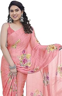 MIRCHI FASHION Women's Stylish Ethnic Chiffon Leheriya Printed Saree with Blouse Piece