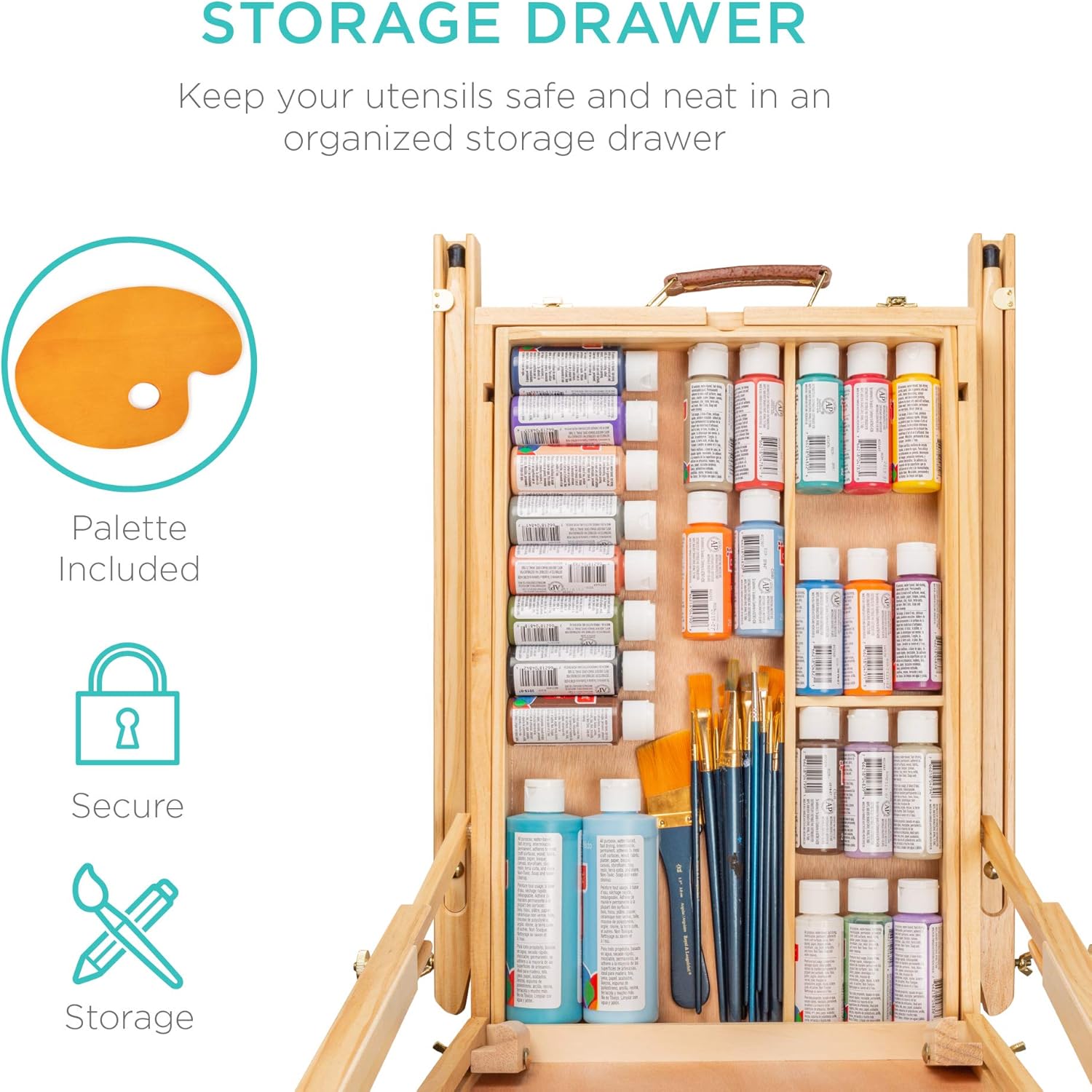 Best Choice Products Portable Wooden Folding French Easel Adjustable Sketch Box Artist Tripod for Painting, Drawing, Sketching w/Drawer, Pallet, Handle - Natural : Office Products
