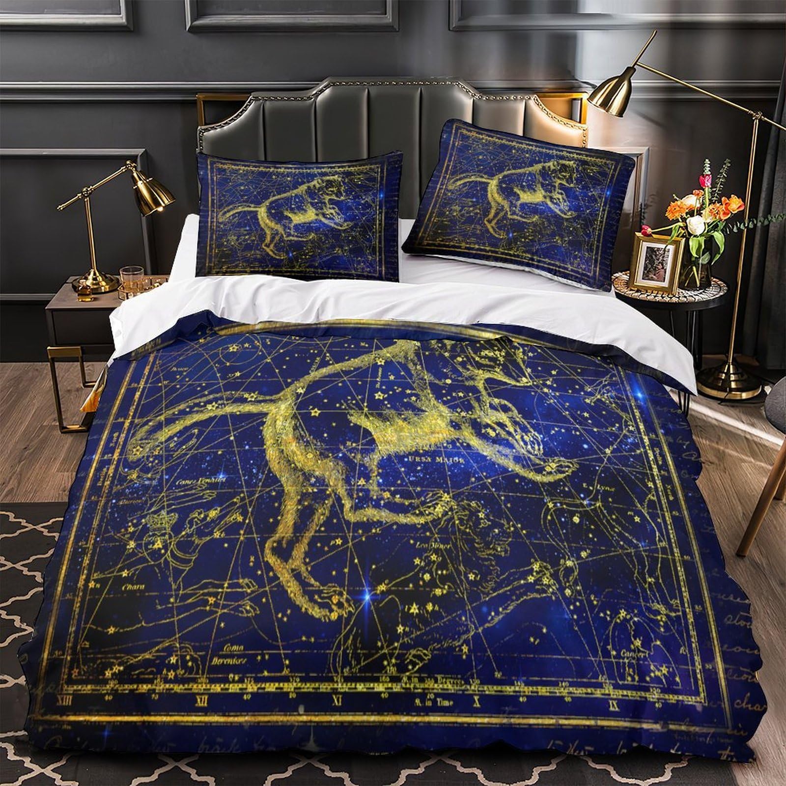Parure de lit Masque de déesse microfibre 260x220cm pour lit super king size