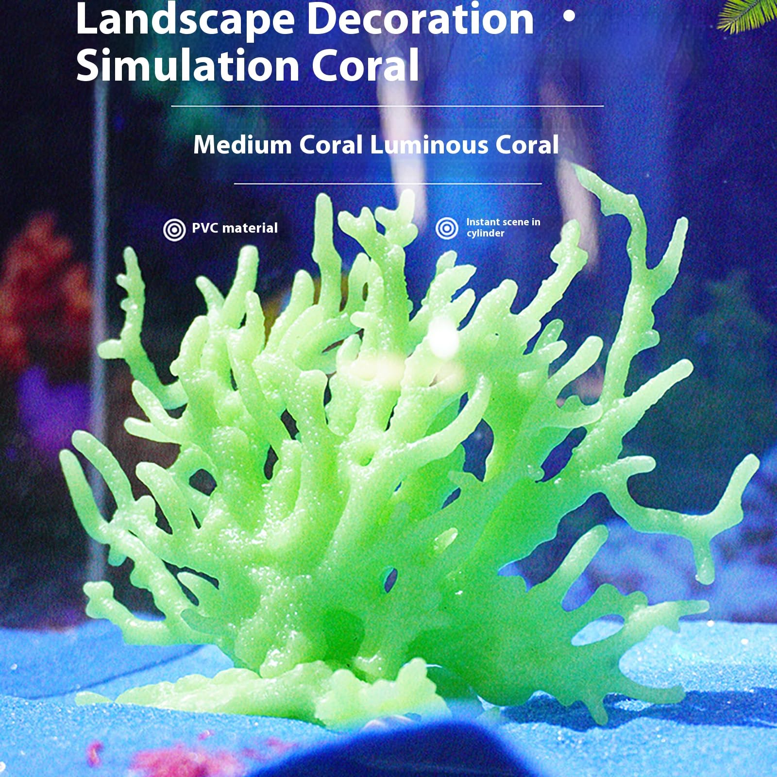 2 Piezas de decoración para Acuario de Arrecife de Coral, simulación de Rama de Coral Marino para pecera, Adornos de Roca de Resina,Púrpura