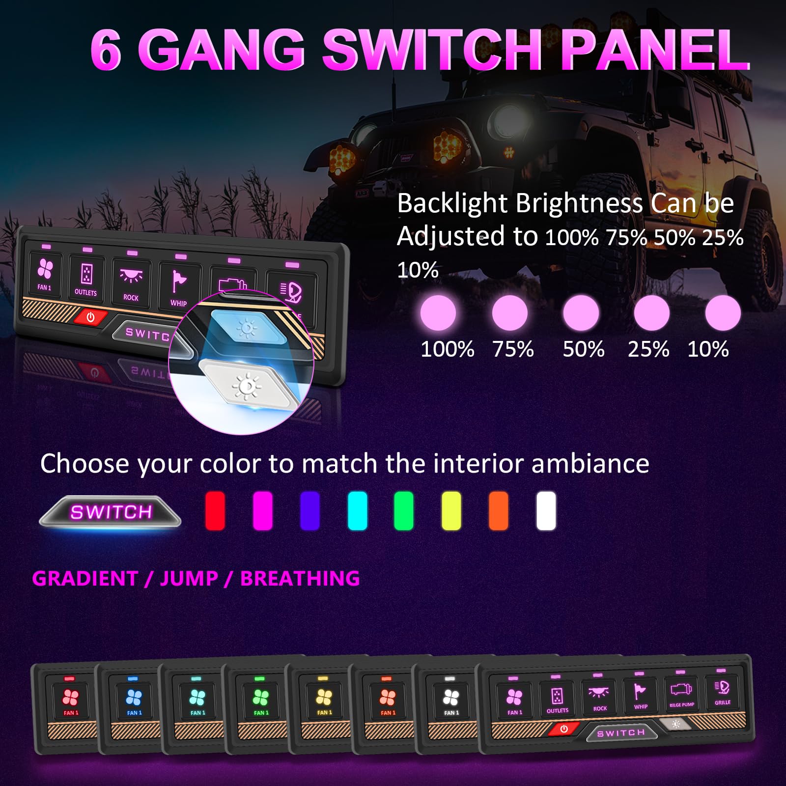 Amazon.co.jp: ZAMLIE RGB 6ギャングスイッチパネル APPコントロール