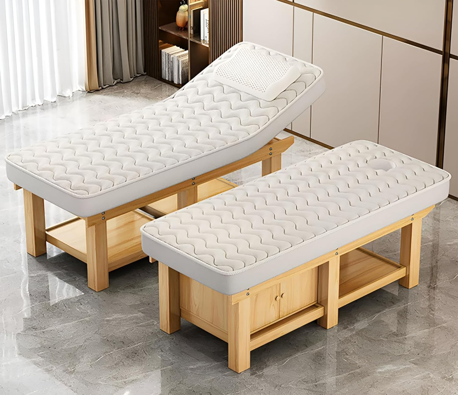 エステベッド ベッド 施術台 マッサージベッド フェイシャルベッド 施術ベッド 整体 完全フラット サロン ダークブラウン 焦げ茶 濃い茶色 エステベッド マッサージベッド 施術用ベッド，(有孔) 低反発