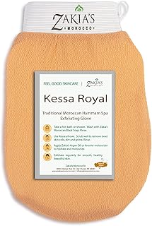 Zakia's Morocco Original Kessa Exfoliating Glove - Salmon Beige - Removes unwanted dead skin, dirt and grime. Great for se...