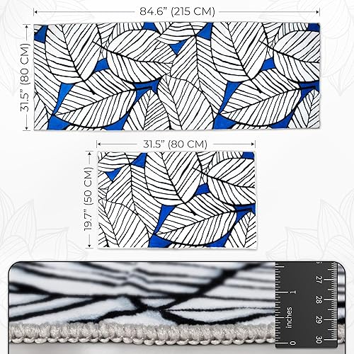 Miniatura 2 de Kayahome, Juego de 2 alfombras de área lavables a máquina, modernas, ultrafinas, lavables, más entrada, para pasillo, cocina, baño, dormitorio,