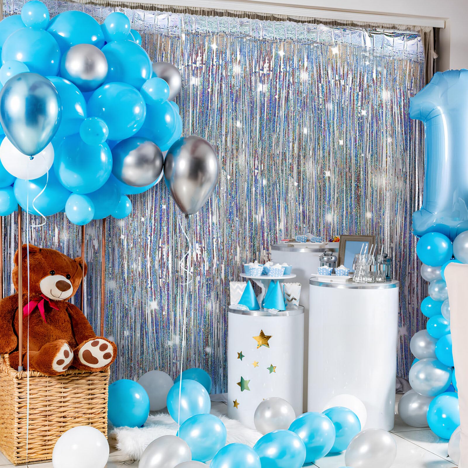 Cabilock Silber Lametta Vorhang 98X39 Zoll Glitzer Fransen Party Hintergrund Vorhang Für Geburtstag Hochzeit Feierlichkeiten Deko Streamer Kulisse