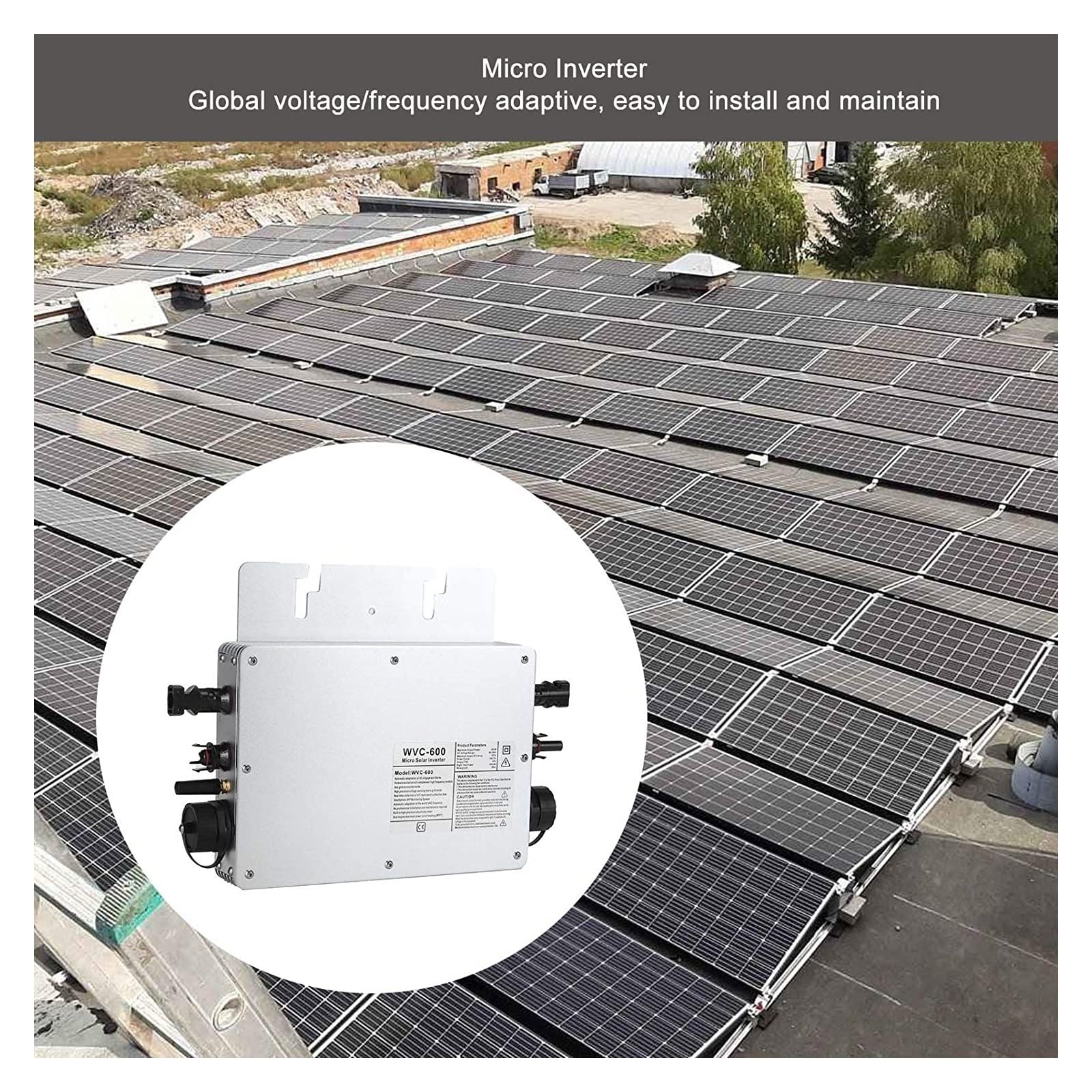 Falowniki sieciowe Micro Solar Inverter, monitorowanie konwertera słonecznego aplikacji telefonicznej z wieloma równoległymi stosami na dachu zewnętrznym dla systemu wytwarzania energii słonecznej Mał