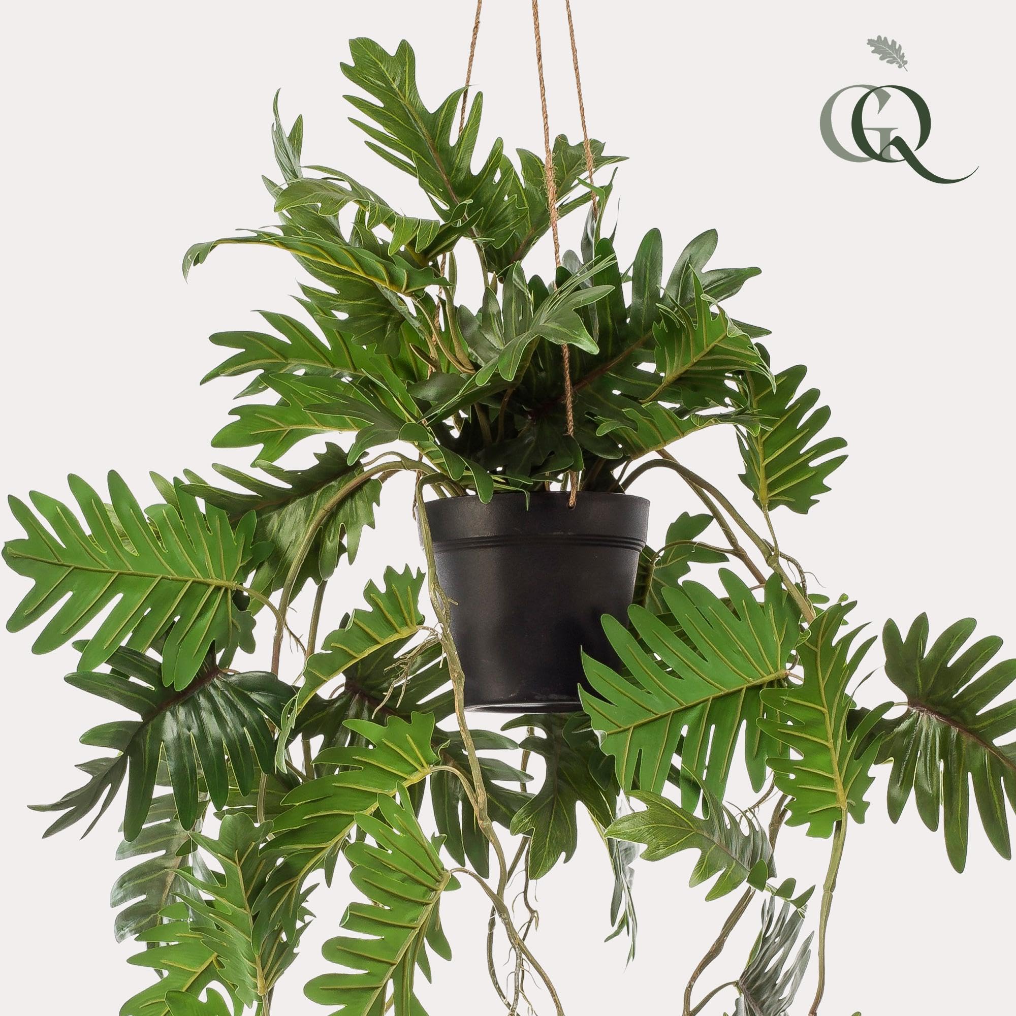 Pianta Artificiale Sospesa Philodendron, per Interno, Verde, 80 cm